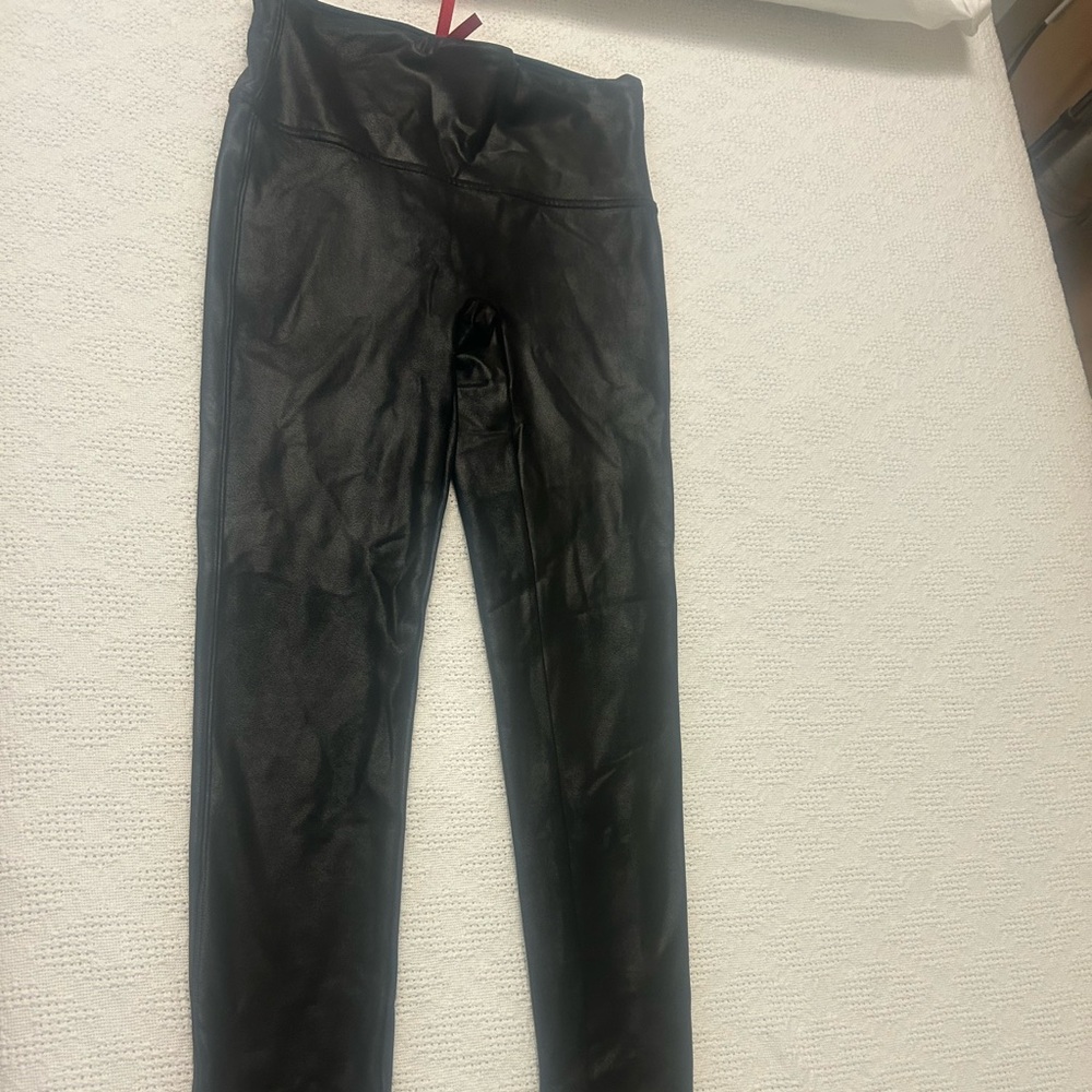 Spanx Black Faux Leather Pants